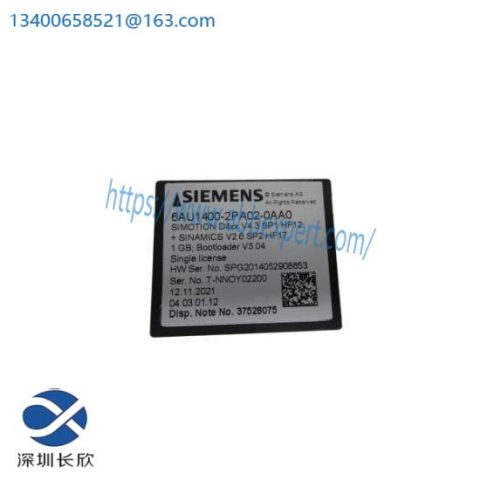 Siemens 6AU1400-2PA02-0AA0 Flash Card for Industrial Control Systems