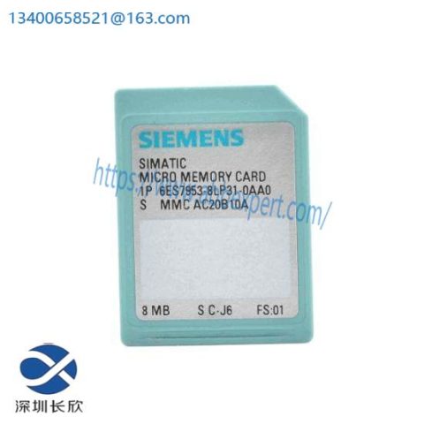 Siemens Memory Card for S7, 6ES7 953-8LP31-0AA0, Industrial Control Solutions